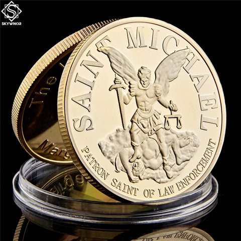 Moneda con oracion del Arcangel Miguel en Oro o Plata , moneda de coleccion